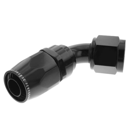 Red Horse Performance -12 60 DEGREE FEMALE ALUMINUM HOSE END - BLACK 1060-12-2